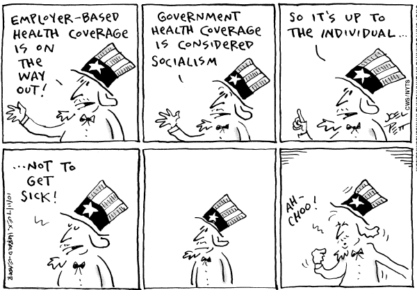 Editorial Cartoon by Joel Pett, Lexington Herald-Leader, CWS/CartoonArts Intl. on Health Care Veto Still Stinging