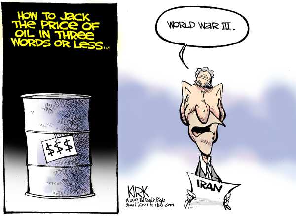 Editorial Cartoon by Kirk Walters, Toledo Blade on Iran May Lead to WWIII, Bush Says