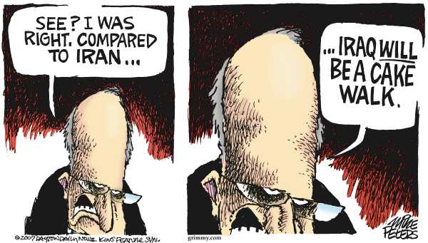 Editorial Cartoon by Mike Peters, Dayton Daily News on Iran May Lead to WWIII, Bush Says