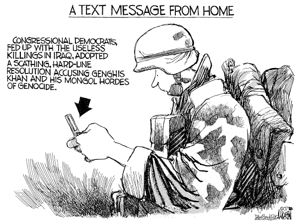 Editorial Cartoon by Don Wright, Palm Beach Post on Tide Turning in Iraq