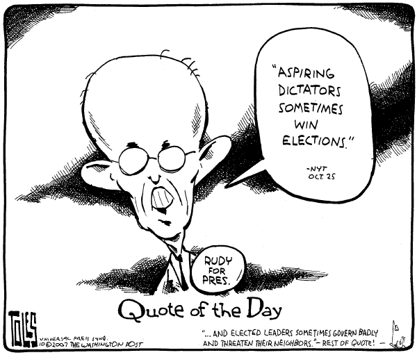 Editorial Cartoon by Tom Toles, Washington Post on Campaign News