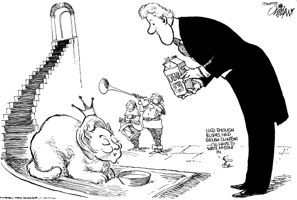 Editorial Cartoon by Pat Oliphant, Universal Press Syndicate on Campaign News