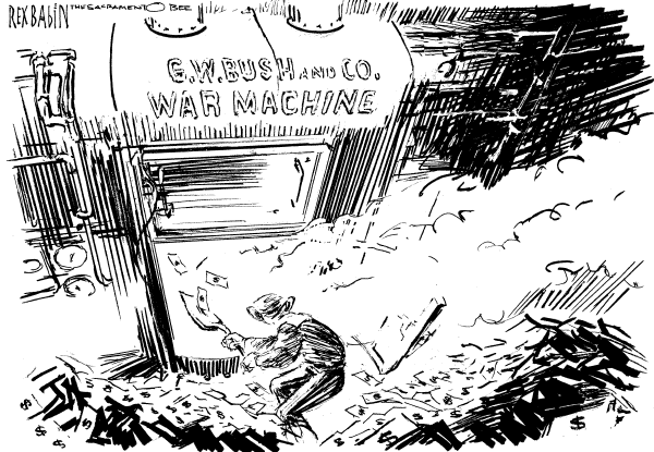 Editorial Cartoon by Rex Babin, Sacramento Bee on Deficit Hits Record High