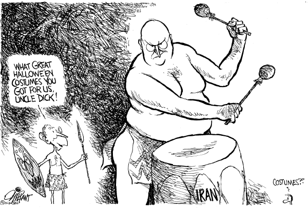 Editorial Cartoon by Pat Oliphant, Universal Press Syndicate on A Dangerous Halloween