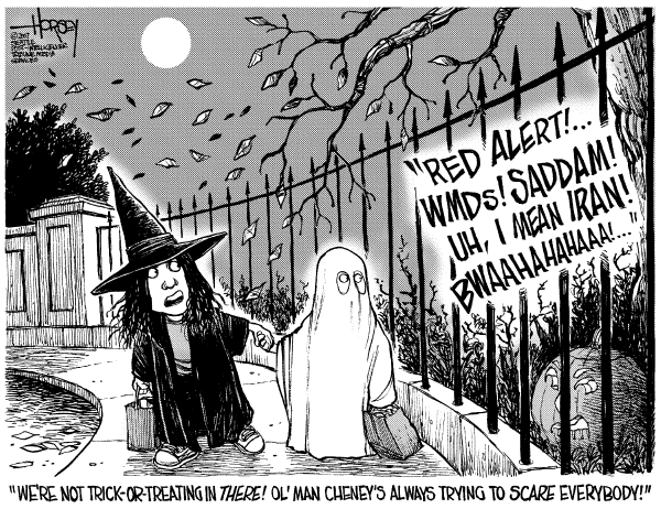 Editorial Cartoon by David Horsey, Seattle Post-Intelligencer on A Dangerous Halloween