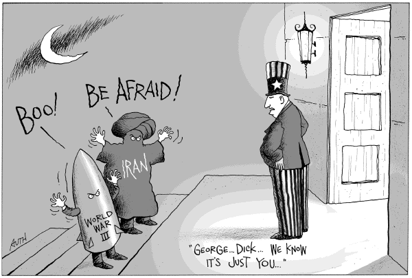 Editorial Cartoon by Tony Auth, Philadelphia Inquirer on A Dangerous Halloween