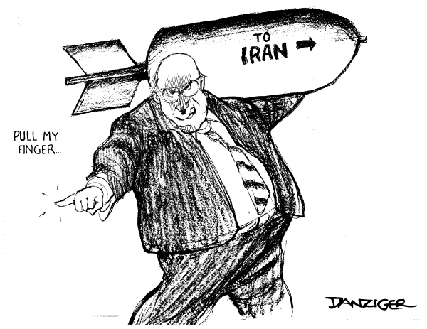Editorial Cartoon by Jeff Danziger, CWS/CartoonArts Intl. on Bush: War a Last Resort in Iran