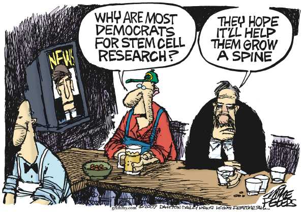 Editorial Cartoon by Mike Peters, Dayton Daily News on Democrats Stay True to Form