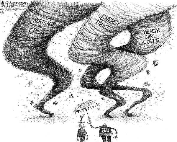 Editorial Cartoon by Matt Davies, Journal News on Encouraging Signs for US Economy