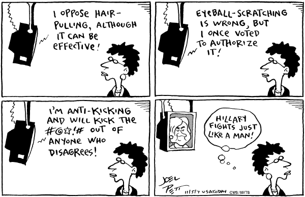 Editorial Cartoon by Joel Pett, Lexington Herald-Leader, CWS/CartoonArts Intl. on Candidates Target Hillary