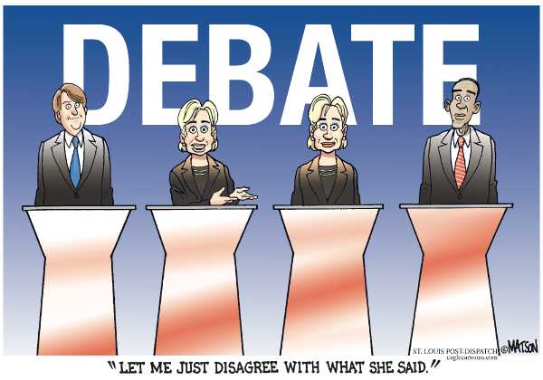 Editorial Cartoon by RJ Matson, Cagle Cartoons on Candidates Target Hillary