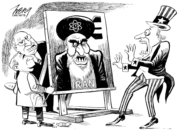 Editorial Cartoon by Heng Kim Song, Lianhe Zaobao, Singapore on Trouble Spots Cause Concern