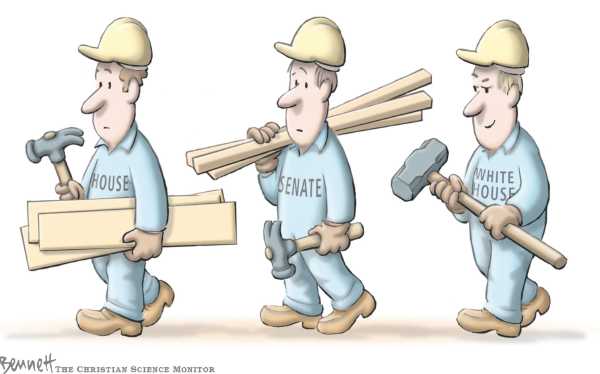 Editorial Cartoon by Clay Bennett, Christian Science Monitor on Bush Stays the Course
