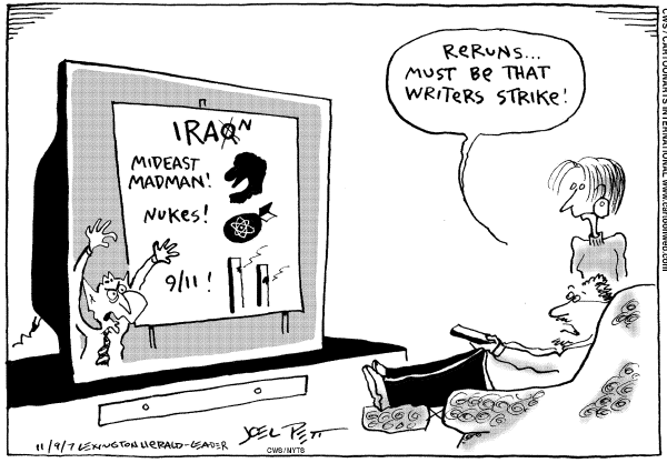 Editorial Cartoon by Joel Pett, Lexington Herald-Leader, CWS/CartoonArts Intl. on Bush Stays the Course