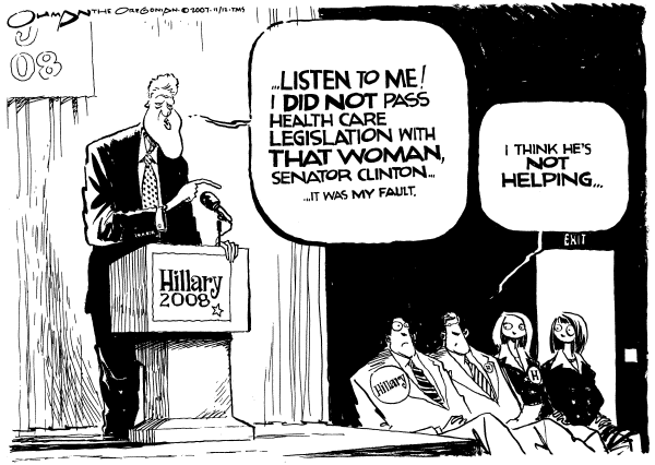 Editorial Cartoon by Jack Ohman, The Oregonian on Hillary Takes a Hit