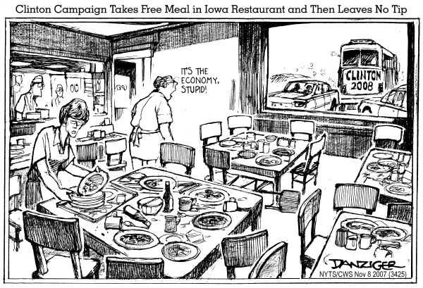 Editorial Cartoon by Jeff Danziger, CWS/CartoonArts Intl. on Hillary Takes a Hit