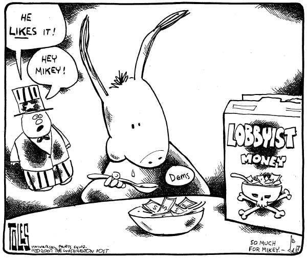 Editorial Cartoon by Tom Toles, Washington Post on Democrats Pledge Bipartisanship