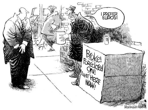 Editorial Cartoon by Don Wright, Palm Beach Post on US Economy Poised for Rebound