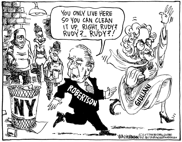 Editorial Cartoon by Dan Wasserman, Boston Globe on GOP Campaign News