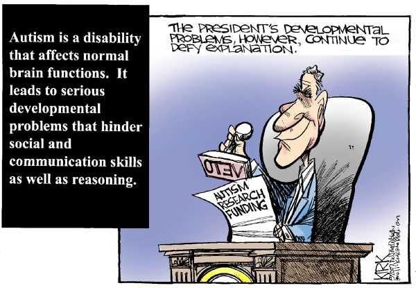 Editorial Cartoon by Kirk Walters, Toledo Blade on No Need to Compromise, Bush Says