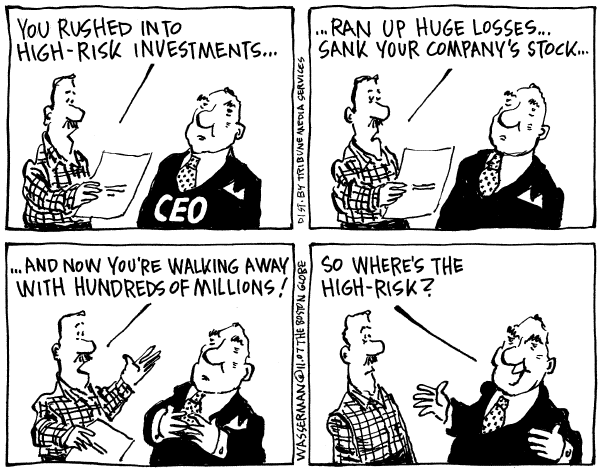 Editorial Cartoon by Dan Wasserman, Boston Globe on US Economy Trying to Rebound