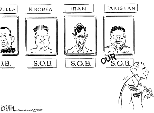 Editorial Cartoon by Rex Babin, Sacramento Bee on Crisis Persists In Pakistan