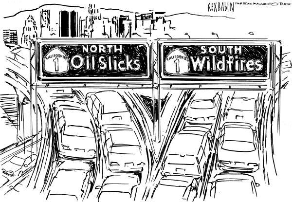 Editorial Cartoon by Rex Babin, Sacramento Bee on Global Warming Study Raises Alarms