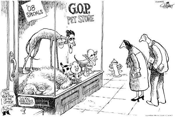Editorial Cartoon by Pat Oliphant, Universal Press Syndicate on Campaign News