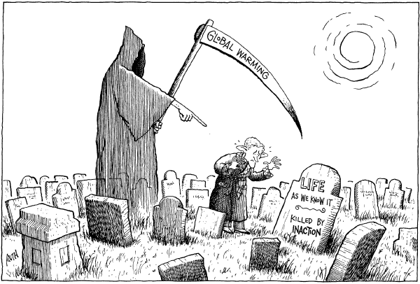 Editorial Cartoon by Tony Auth, Philadelphia Inquirer on More Warnings on Global Warming