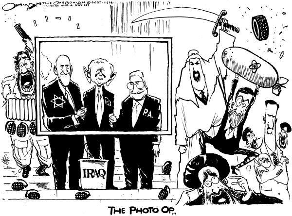 Editorial Cartoon by Jack Ohman, The Oregonian on US Initiates Mideast Peace Talks