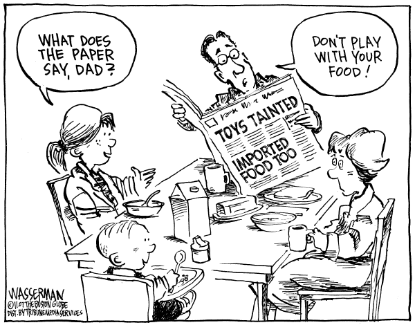 Editorial Cartoon by Dan Wasserman, Boston Globe on In Other News