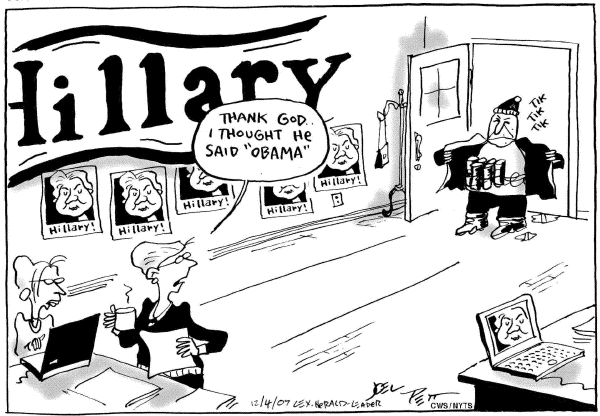 Editorial Cartoon by Joel Pett, Lexington Herald-Leader, CWS/CartoonArts Intl. on Democratic Campaign News