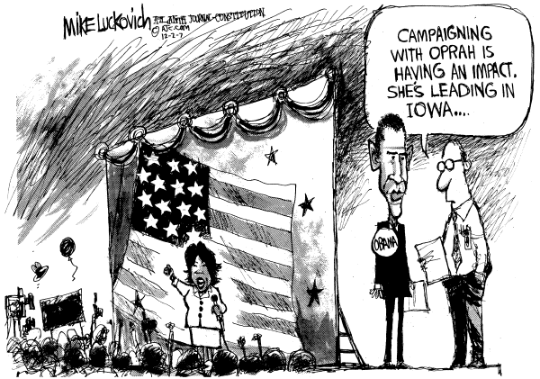Editorial Cartoon by Mike Luckovich, Atlanta Journal-Constitution on Democratic Campaign News