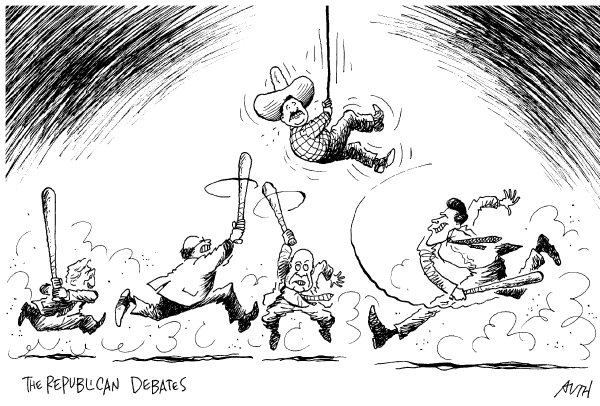 Editorial Cartoon by Tony Auth, Philadelphia Inquirer on GOP Campaign News