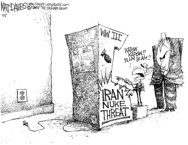 Editorial Cartoon by Matt Davies, Journal News on Iran More Dangerous than Ever, Bush Says