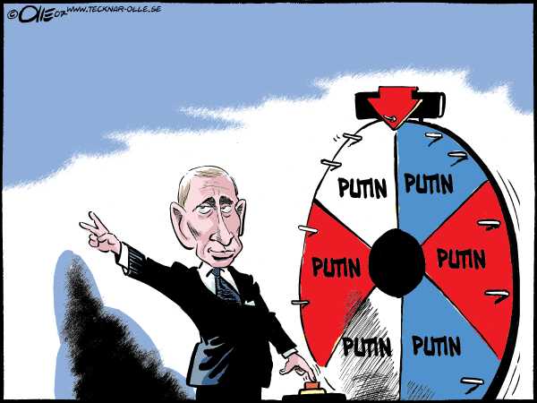 Editorial Cartoon by Olle Johansson, Sweden on Putin Retains Power