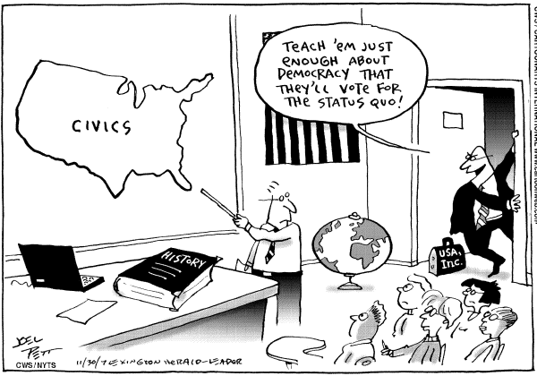 Editorial Cartoon by Joel Pett, Lexington Herald-Leader, CWS/CartoonArts Intl. on US Schools Score Low
