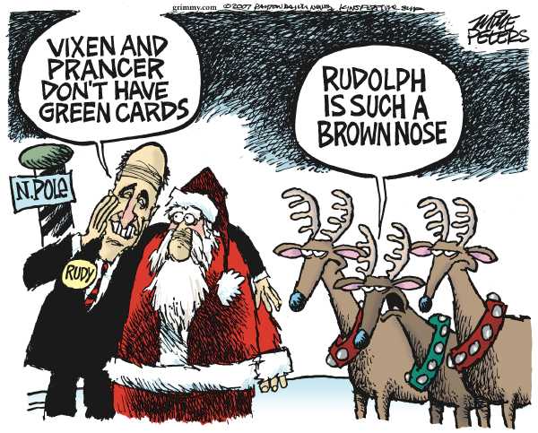 Editorial Cartoon by Mike Peters, Dayton Daily News on Christmas Season Underway