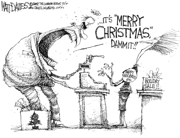 Editorial Cartoon by Matt Davies, Journal News on Christmas Season Underway