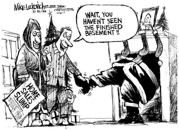 Editorial Cartoon by Mike Luckovich, Atlanta Journal-Constitution on Christmas Season Underway