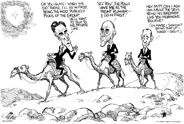 Editorial Cartoon by Pat Oliphant, Universal Press Syndicate on GOP Campaign News