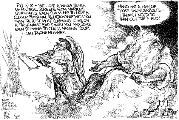 Editorial Cartoon by Pat Oliphant, Universal Press Syndicate on GOP Campaign News