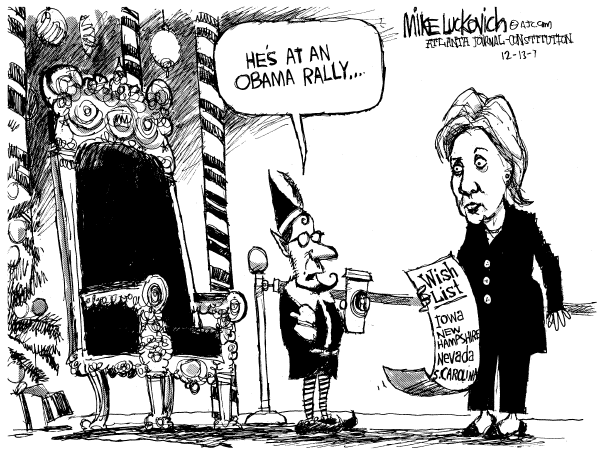 Editorial Cartoon by Mike Luckovich, Atlanta Journal-Constitution on Holiday Season in Full Swing