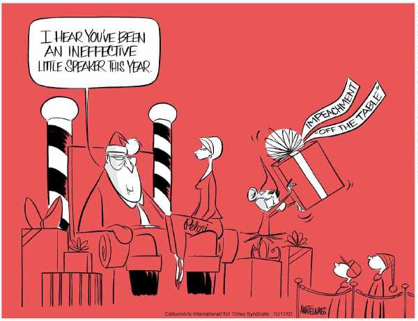 Editorial Cartoon by Ann Telnaes, CWS/CartoonArts Intl. on Holiday Season in Full Swing