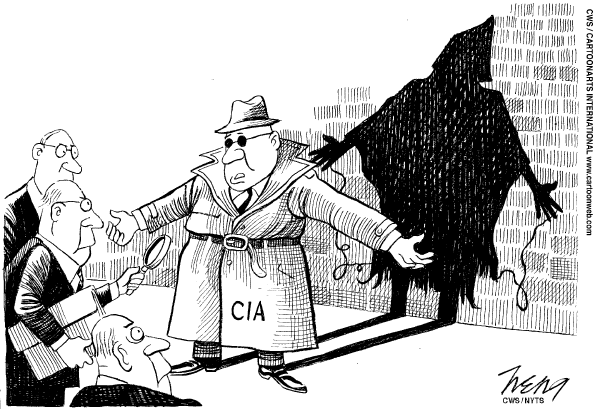 Editorial Cartoon by Heng Kim Song, Lianhe Zaobao, Singapore on DOJ Blocks Torture Tape Investigation