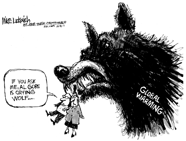 Editorial Cartoon by Mike Luckovich, Atlanta Journal-Constitution on Global Warming to Be Addressed