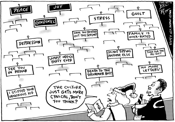 Editorial Cartoon by Joel Pett, Lexington Herald-Leader, CWS/CartoonArts Intl. on Christmas Celebrated Worldwide