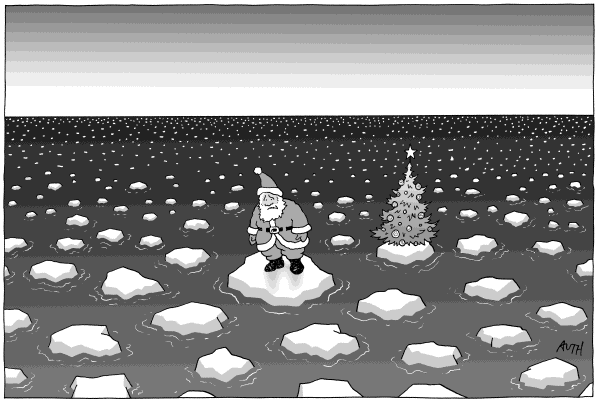 Editorial Cartoon by Tony Auth, Philadelphia Inquirer on Christmas Celebrated Worldwide
