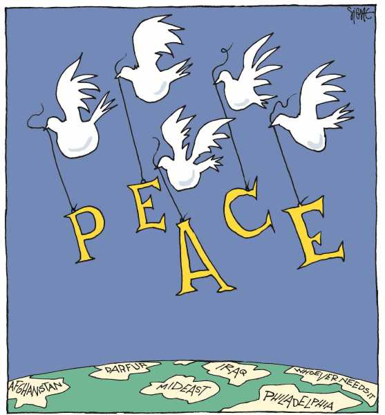 Editorial Cartoon by Signe Wilkinson, Philadelphia Daily News on Christmas Celebrated Worldwide