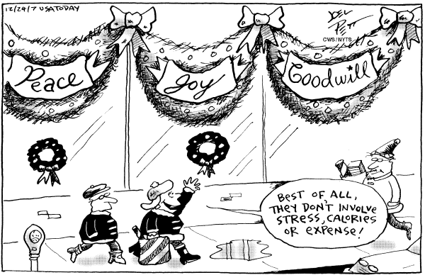 Editorial Cartoon by Joel Pett, Lexington Herald-Leader, CWS/CartoonArts Intl. on Christmas Celebrated Worldwide